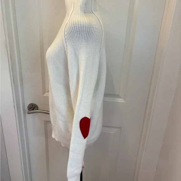 NWT Chicwish Heart And Soul Patched Knit Sweater in White - L/XL